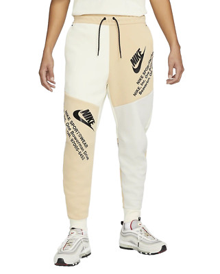 Nike Tech Fleece Graphic Jogger Pants DM6480-252 Sesame/Black (Men s XL)