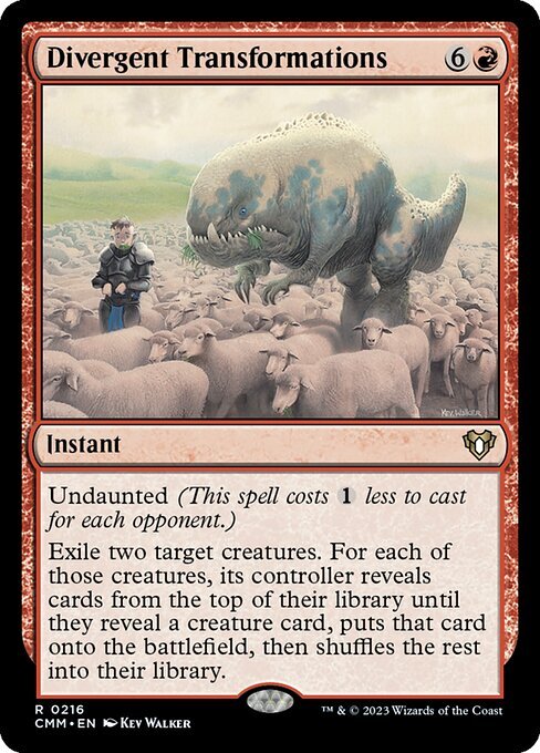 DIVERGENT TRANSFORMATIONS mtg NM-M Commander Masters Rare