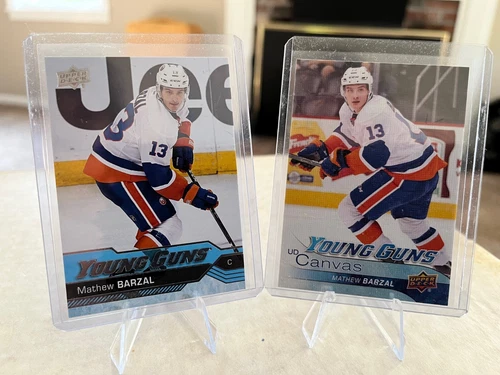 2016-17 Upper Deck Young Guns Matthew Barzal & Canvas YG #458 and C107 2 Lot