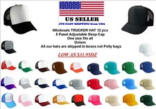 12 SOMBREROS DE CAMIONERO AL POR MAYOR 1 DOCENA Gorras de Malla Ajustables SOMBRERO A PRESIÓN GRAN OFERTA
