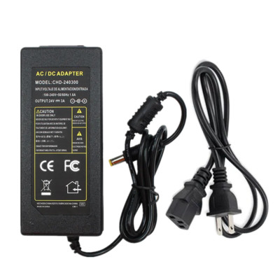72W AC Adapter 100-240V DC 24V 3A Output 5.5mm Power Supply For Ceiling Speakers