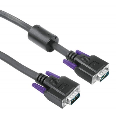 Hama 5m VGA-Kabel D-Sub 15Pol für PC TFT LCD CRT HD Monitor TV Beamer Bildschirm