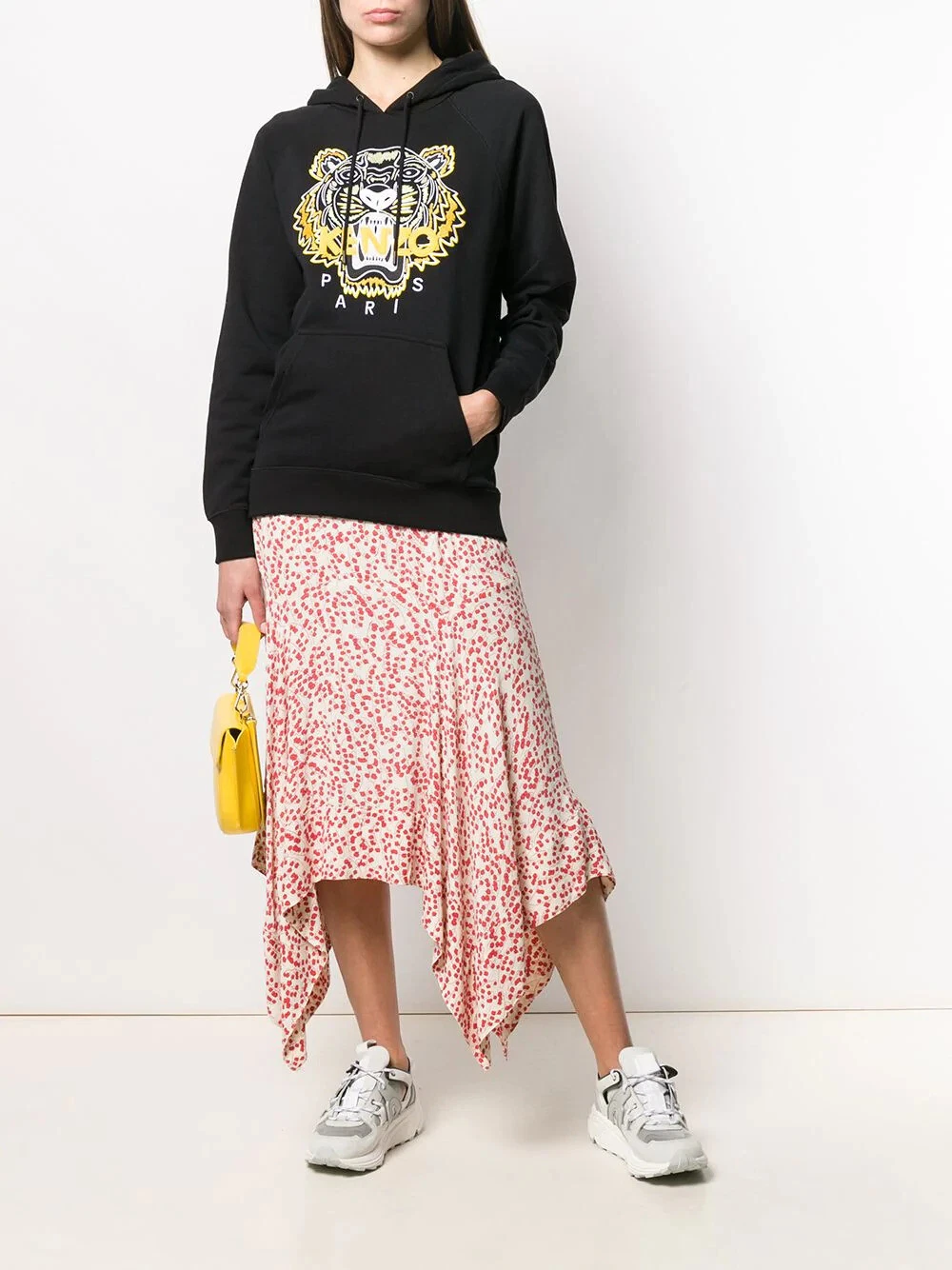 FELPA CON CAPPUCCIO KENZO TIGER RICAMATA NERA *NUOVA*