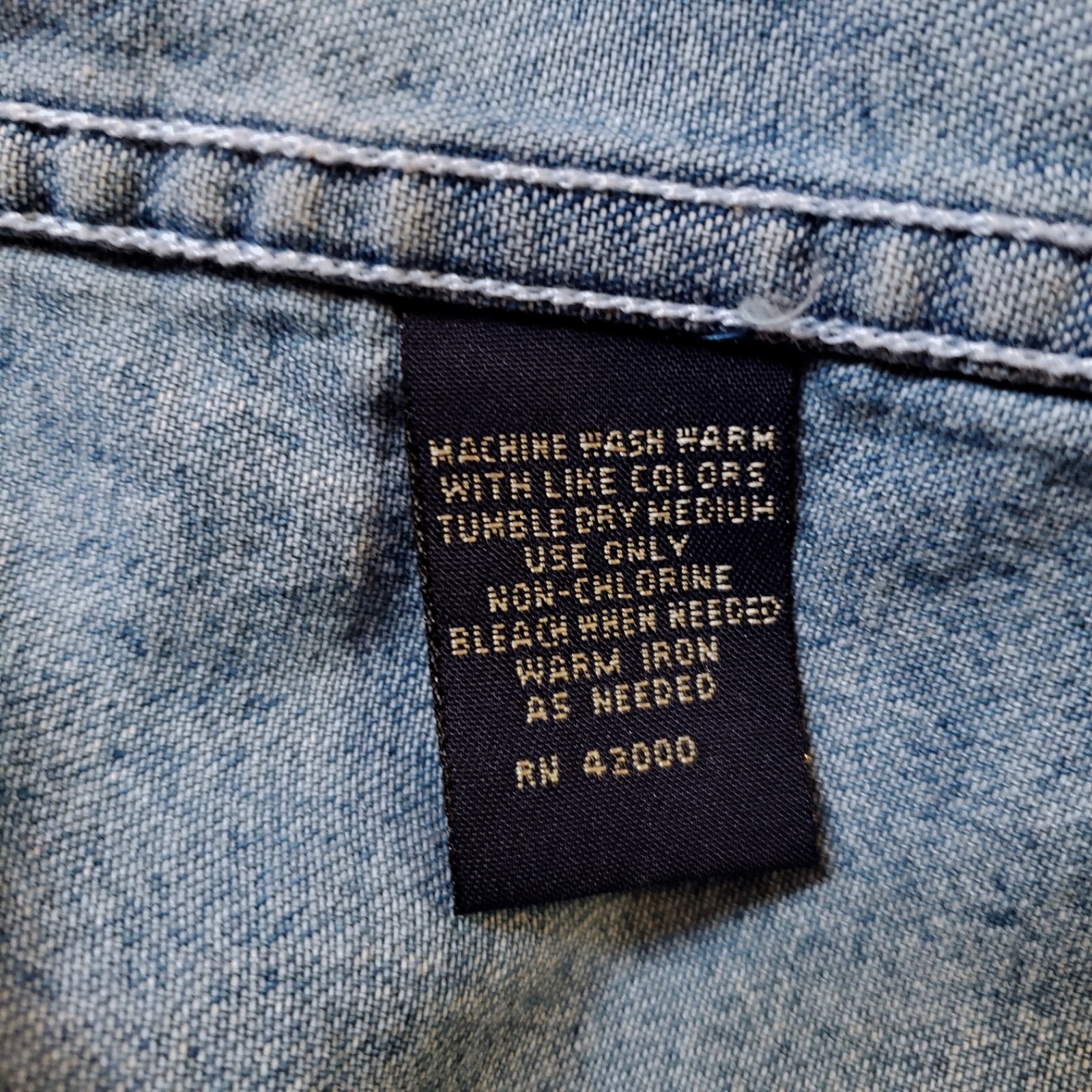 Vintage Basic Editions Denim Button Down Blue Jea… - image 12