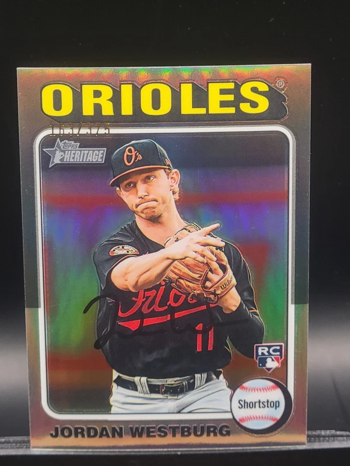 2024 Topps Heritage Jordan Westburg Chrome Silver Refractor # /375 RC Rookie - Image 2 of 4