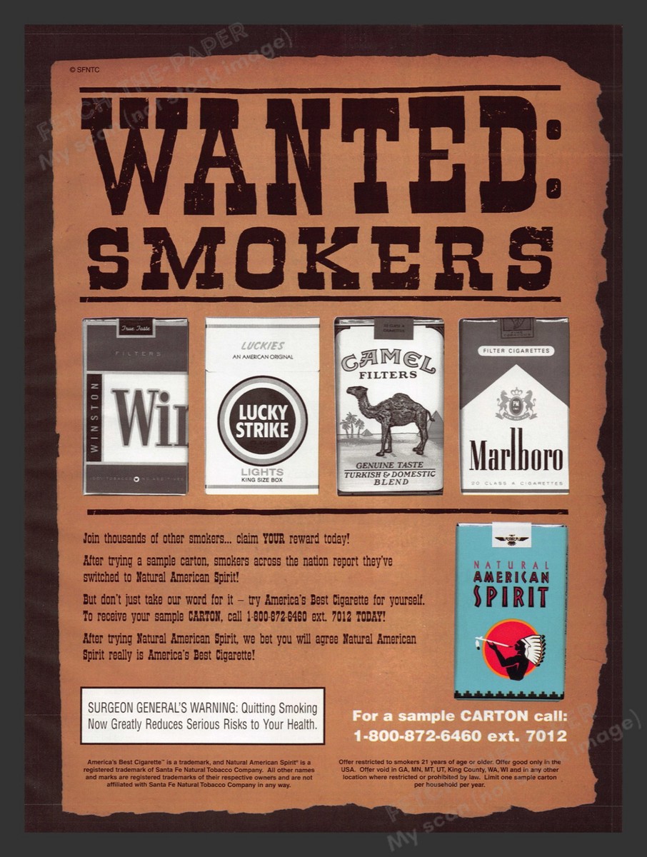 Natural American Spirit Cigarettes Brown 2000s Print Advertisement