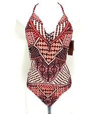 Kenneth Cole Womens Size M Geometric Swimsuit Tankini Tummy Toner Push Up Nwt