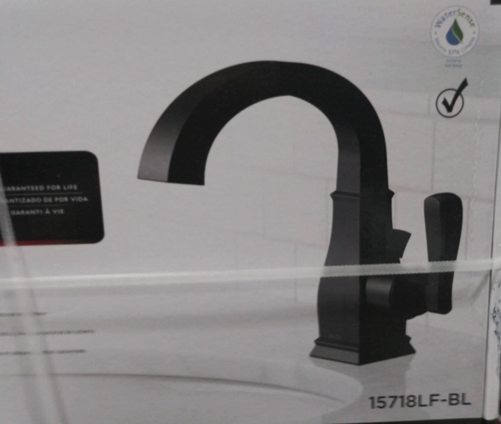 Delta Lakewood Matte Black One Handle High Arc Bathroom Faucet
