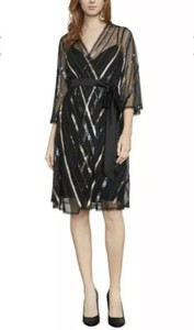 sequin faux wrap dress