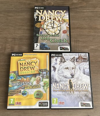 Nancy Drew PC Spiel Mystery Bundle - Resorting To Danger, Old Clock, White Wolf