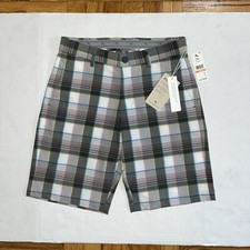 Tommy Bahama Plaid Chino Golf Shorts In Grey Pink Blue Size 28 New NWT