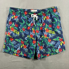 Abercrombie Swim Trunks Mens Large Blue Floral Print Board Shorts Bottoms