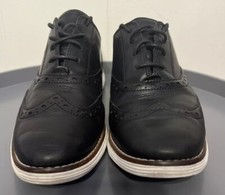 Cole Haan Grand OS Black Leather Brogue Wingtip Oxford Shoes Size Women  s 7B