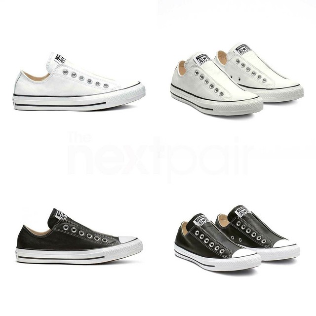 leather converse slip on