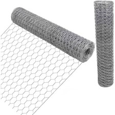 Chicken Wire Mesh 50m Roll Rabbit Fencing Galvanised Hexagonal Steel Wire Net UK 0.52 per metre