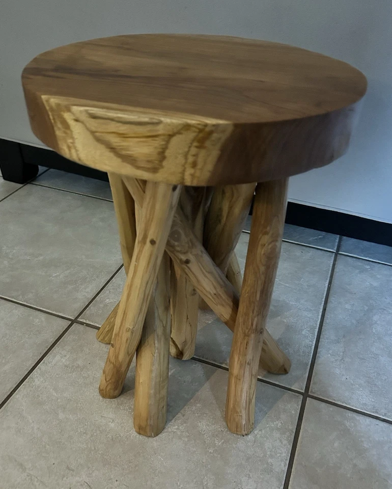 17.5" H Teak Wood Intertwined Leg End Table - Image 3 of 4