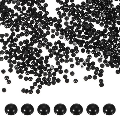 1800 Stk 4mm schwarze halbrunde Perlen für Crafting