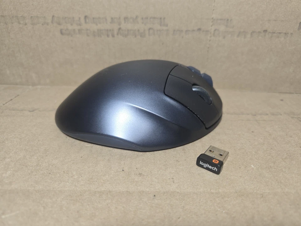 Logitech M570 Wireless Trackball Mouse PC & Mac (Gray/Blue) W/ USB EXCELLENT - Image 3 of 3