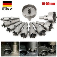 10 TLG LOCHSÄGE HARTMETALL STAHL BOHRKRONE SET KREISSCHNEIDER KERNBOHRER 16-50MM