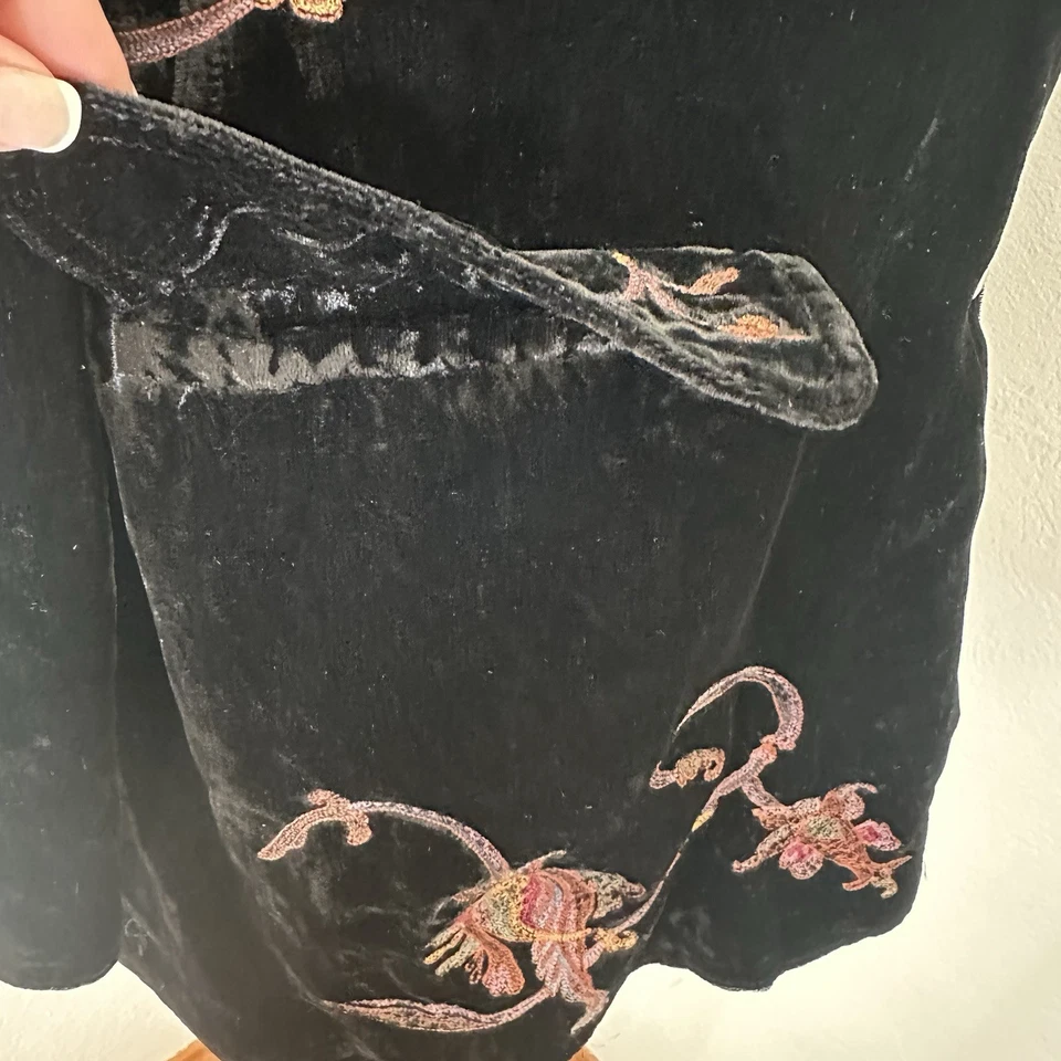 Chaqueta Blazer J. Jill Mujer XL Alta Negra Terciopelo Bordada Boho Elegante Foto 4 de 4