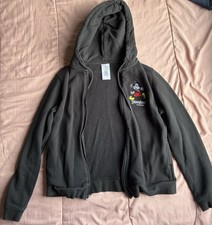Walt Disneys Resort Black Zip Up Sweater Mickey Mouse Women  s Small