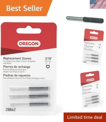 Essential 3/16-Inch Sharpening Stones Set for Electric Chain Sharpener - 3 Count