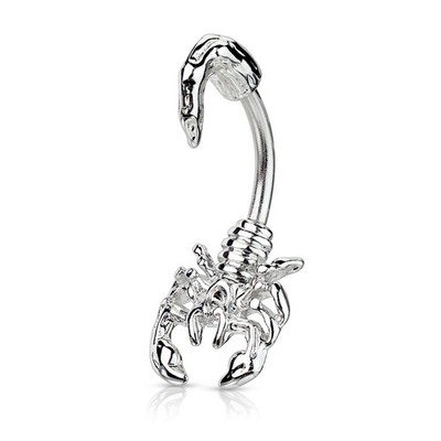 316L Surgical Steel Scorpion Belly Button Ring