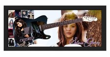 Selena Gomez Signed Custom Graphics Guitar Shadowbox Display ACOA
