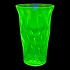 Vintage Federal Glass Green Uranium Glass Diamond Optic Pattern Juice Tumbler