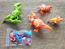 4 Zuru Smashers Dino Ice Age Toy Figures 8" Green Raptor  Spinosaurus, Parts 