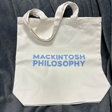 MACKINTOSH PHILOSOPHY White Tote Bag Stylish Logo Used