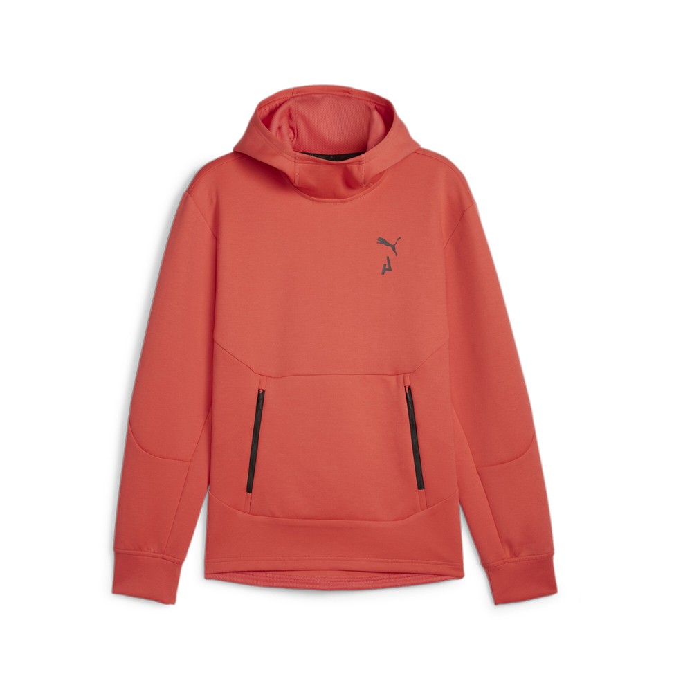 PUMA Seasons Logo Tech Pullover Hoodie Mens Red Casual Outerwear 52489225