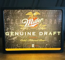 Vintage Miller Genuine Draft Lighted Bar Sign Fallon Neon Hanging MGD Beer Lamp