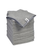24 Pack Gray Microfiber Cleaning Cloths Non Scratch Machine Washable Reusable