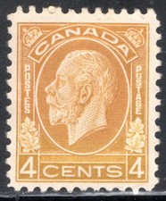 Canada Stamp Scott #198, 4c, King George V, Ocher, MNH, NG, VF/XF, SCV$40.00