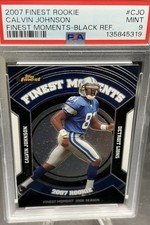 2007 Topps Finest Calvin Johnson Black Refractor Rookie Psa 9 Finest Moments /99