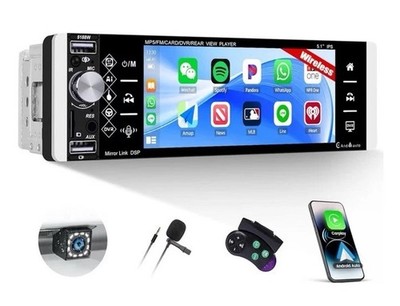 5'' Autoradio 1 DIN Kabellos Carplay Android Auto USB AUX TF MP5+BT Touchscreen