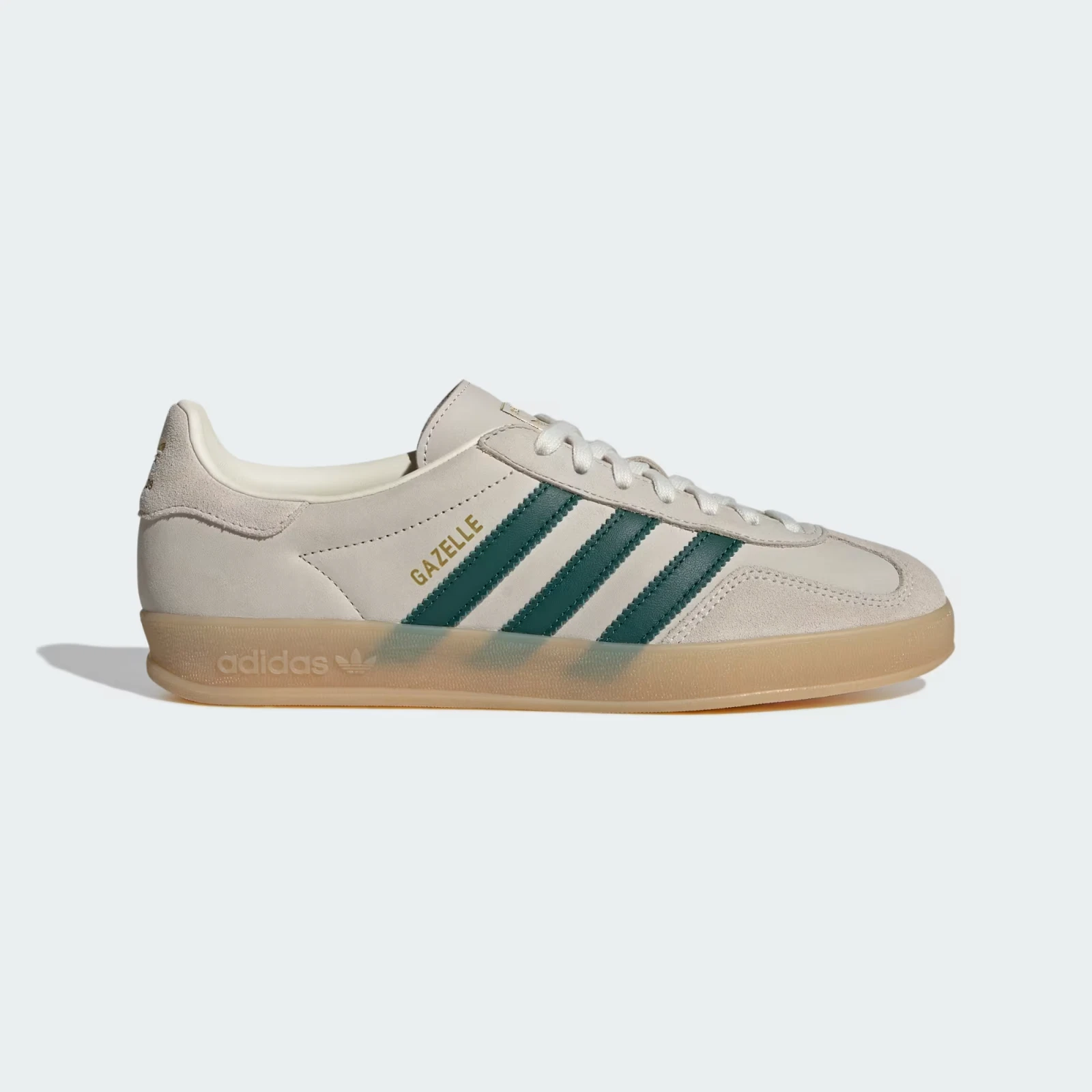 Adidas Originals Men's Gazelle Indoor Shoes in Cream White/Collegiate Green