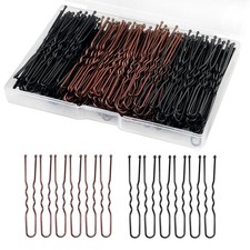 U Shaped Hair Pins, 200Pcs 2.4Inches Hair Bun Pins with Storage Box for Buns, Wo