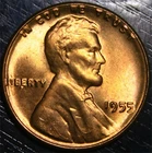 1955 P Lincoln Wheat Penny BU 1c US Coin Philadelphia Mint