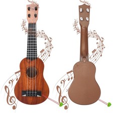 Raimy 17in Ukulele Guitar for Kids - 4 String Mini Learning 17in, Brown
