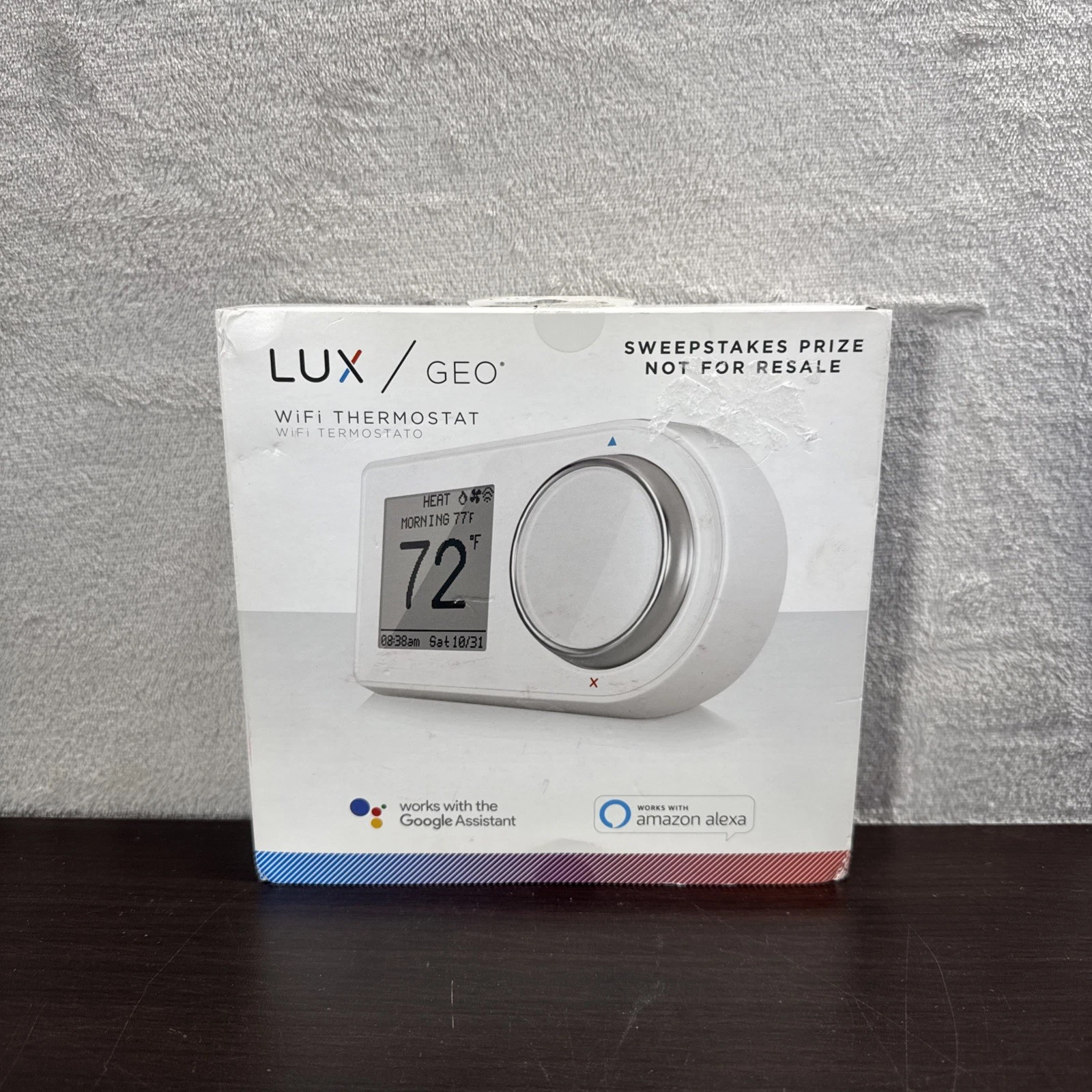 Lux GEO-WH Wi-Fi Thermostat White w/ Google & Alexa Wheel Control. Barely Used.