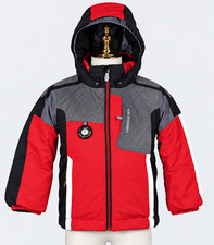 Obermeyer Kids Orb I Grow Ski Jacket Size 5 Red Black Gray Compass Snowboarding