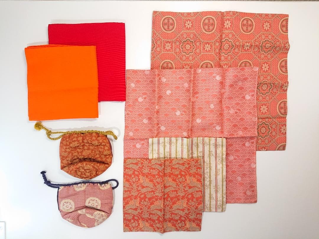 Tea Utensils, Fukusa Cloth, Pearl, Vermilion, Red, Used, Tea Ceremony Accessorie