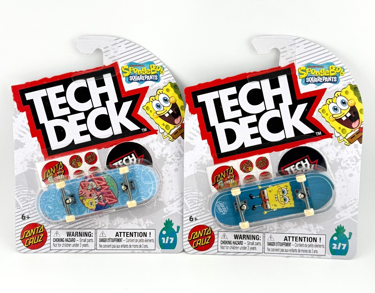 2025 Tech Deck Santa Cruz SpongeBob Lot of 2 Fingerboards NEW