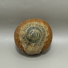 Vintage 1980s Handmade Hacky Sack Official Footbag 2 Panel Leather Tan and Brown