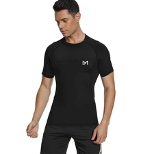 Mens Compression Shirts Short Sleeve Workout Gym T-Shirt Cool Sports Undershirts