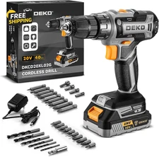 Power Drill Cordless: DEKO PRO Cordless Drill 20V Electric Power Drills