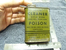 US WW2 era Us Military Issue Empty 6oz Tin Of Bore Cleaner