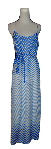 signature by robbie bee womens blue white sundress Summer Casual Beach dress~S/M - Picture 4 of 4